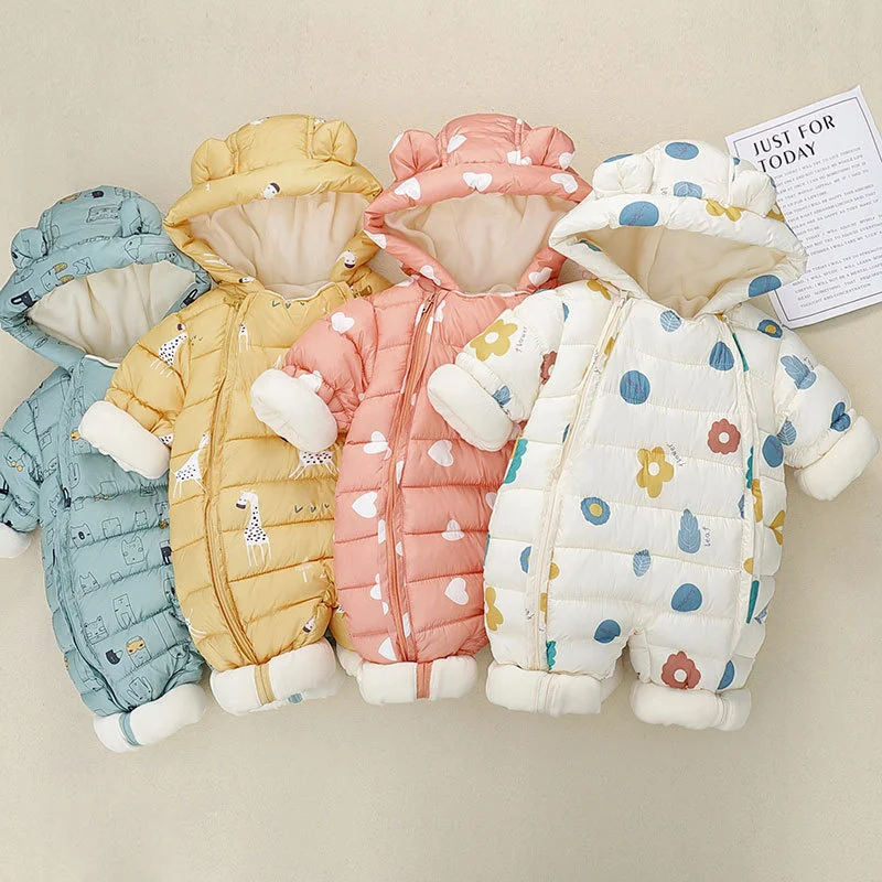 Winter Overall For Children Infant Down Cotton Thicken Clothes Hooded snowsuit Baby boy costume Girls Jumpsuit Baby Romper