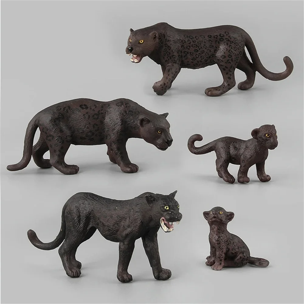 

Simulation Black Leopard Figurine Animal Model Home Miniature Garden Decoration Accessories Cognition Toys