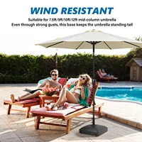 20" Heavy Duty Patio Market Umbrella Stand with Steel Holder Water Filled for Outdoor umbrella base Round Base With Wheels 2