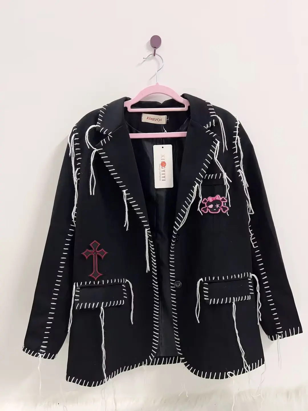 ジャケット・アウター 00s archive y2k velor gothic coat L gothic clothes Skull Jacket vintage Jacket Punk Jacket y2k