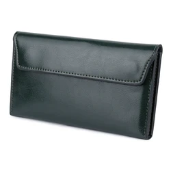 Elegant Leather Large Capacity Ultra - Thin Wallet (Blackish green)