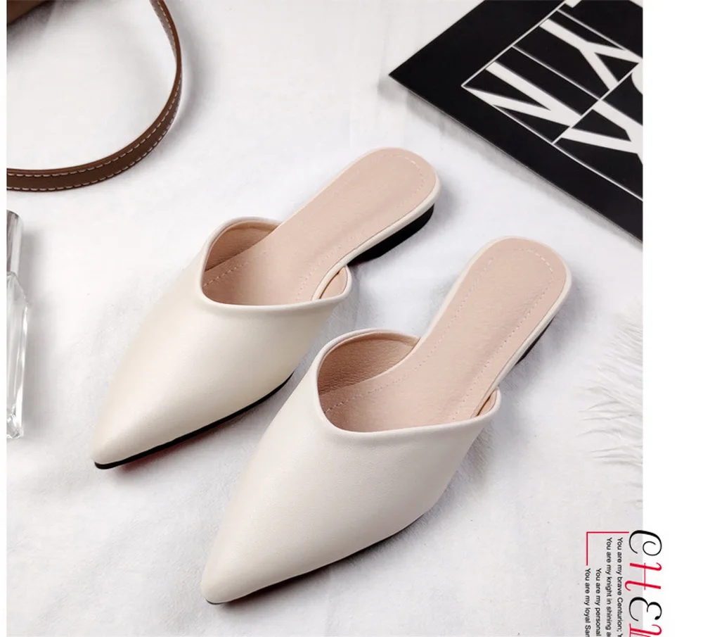 Women Mules Designer Pointed Toe Summer Ladies Fashion Slippers