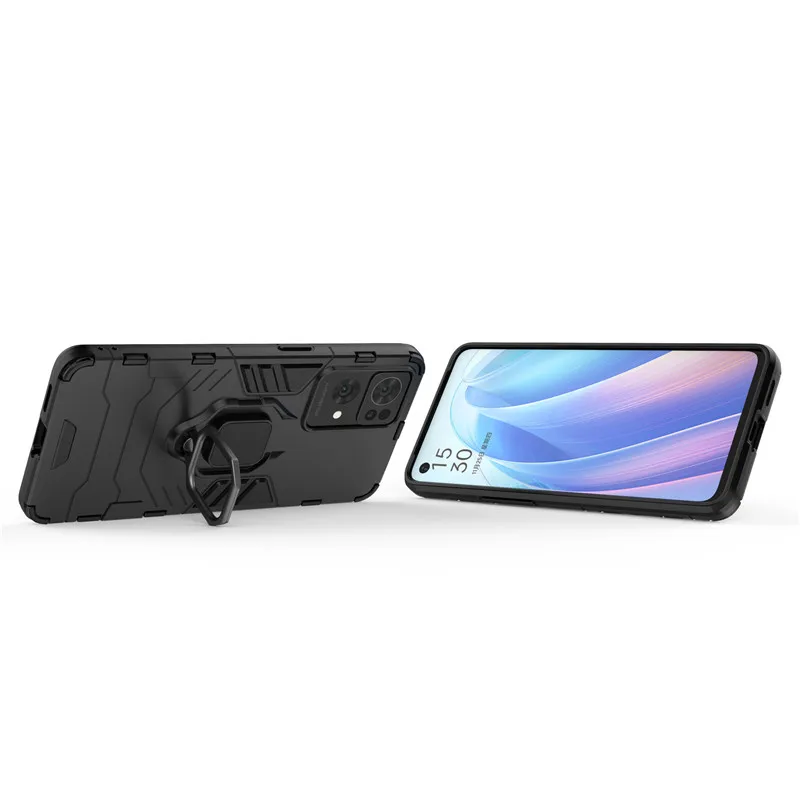 Für Oppo Reno 8 7 6 Z Pro Plus Lite 5G Hybrid Hard PC + Soft TPU Armor Surper Anti-Drop Case Rotierender Ringständerhalter Co_voghion.com