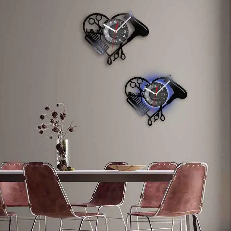 

Barber Shop Wall Clock 12 Inch Barber Shop Decor Silent Barber Decorations For Shop Barbershop Wall Decor With Scissors And Comb