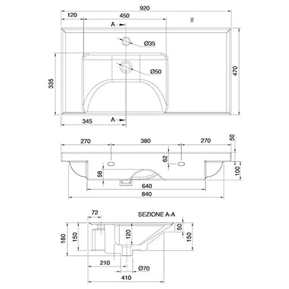 Rectangular White Ceramic Bathroom Sink Overflow Counter Space Left ADA Compliant 2