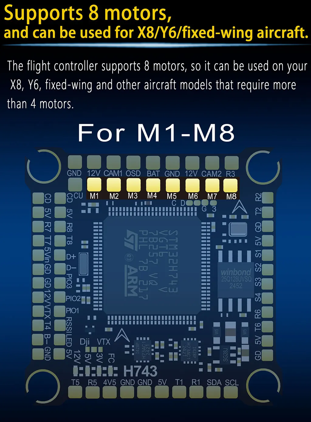 H7V6S H7 V6 V6S PLUS FC Stack/Flytower Flugsteuerungsplatine Barometer OSD 55A 60A 70A ESC für FPV Racing Drohne Quadcopter – Detail 8
