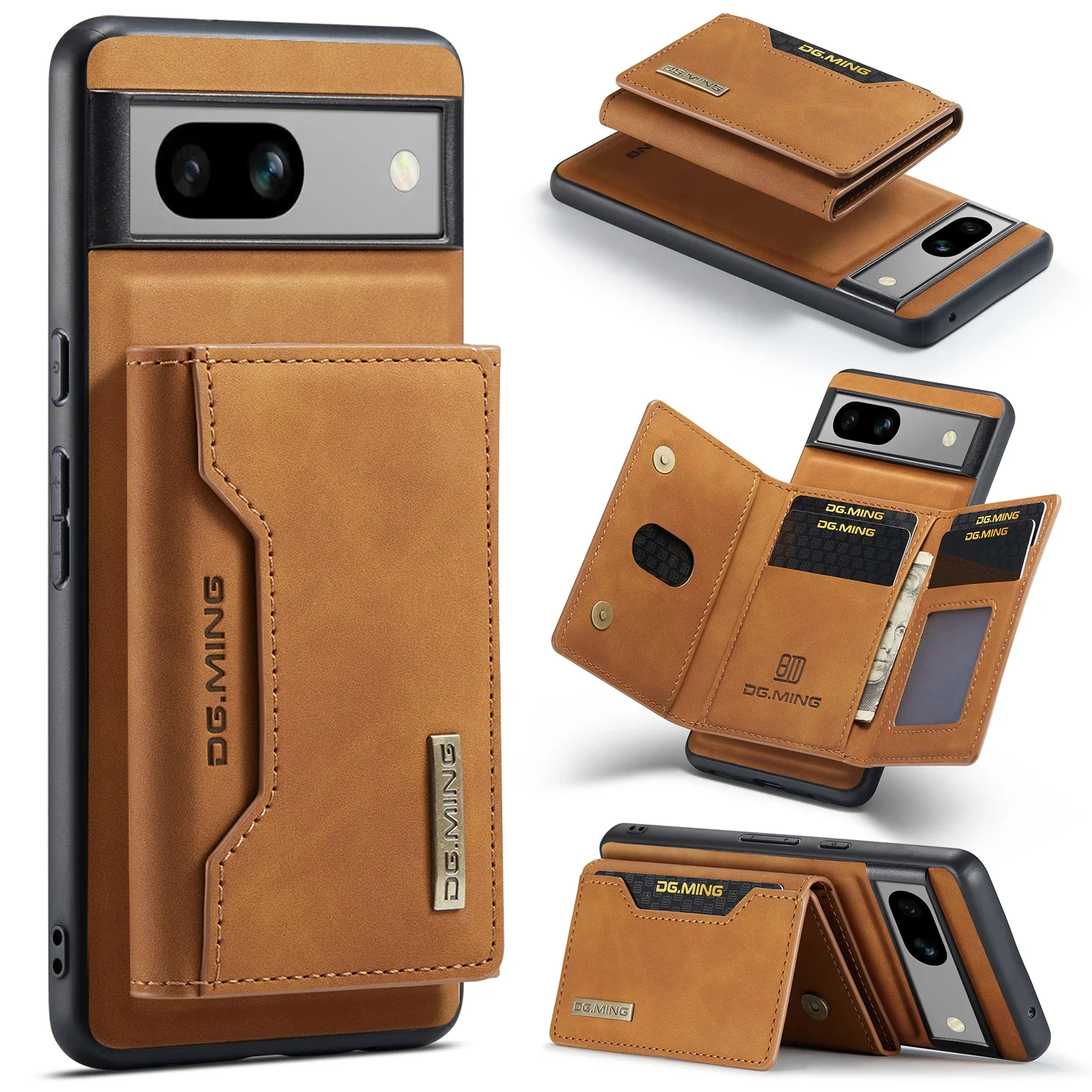 Magnetic Wallet Card Slot Leather Detachable Folio Case