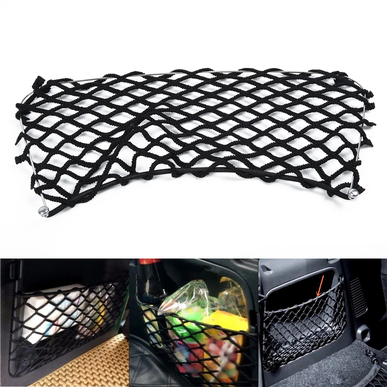 

Net String Bag Tuck Net String Bag Pocket For Benz Smart Fortwo 451 2009-2014 Black Accessories Net String Bag Car Accessories