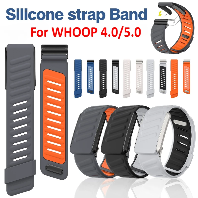 Wrist Band Replacement Compatible WHOOP 4.0/5.0/MG SportFlex Soft-Touch Silicone Waterproof Sweatproof