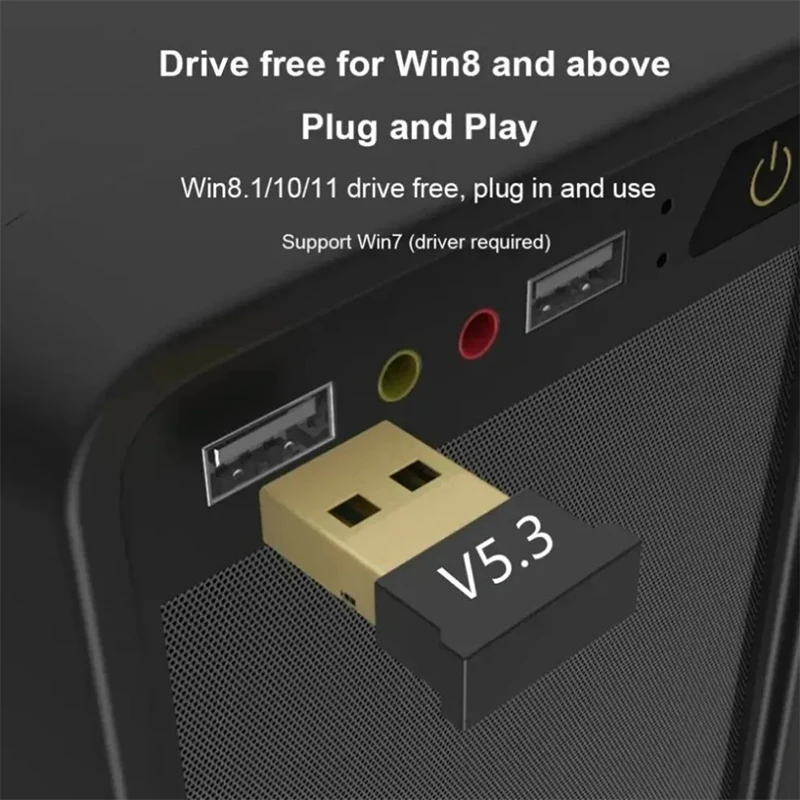 Bluetooth 5.3 USB Adapter Wireless Bluetooth 5.1 Dongle Adapter for PC Laptop Wireless Speaker Audio Receiver USB Transmitter wifi adapter usb to hdmi adapter usb hub usb card reader usb extension cable bluetooth usb adapter