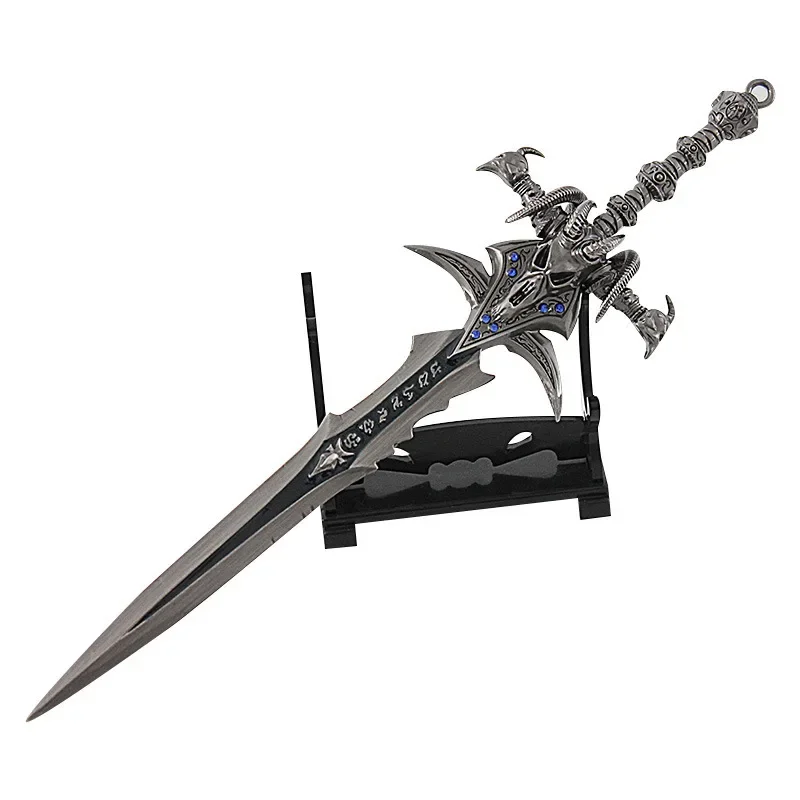 World of Warcraft Weapon 22cm New Frostmourne The Lich King Diamond Inlay Game Peripheral Alloy Knife Katana Samurai Sword Toys 5