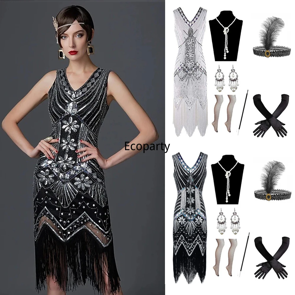 BABEYOND Vestidos Flapper Gatsby De Los Años 20 - Vestido De