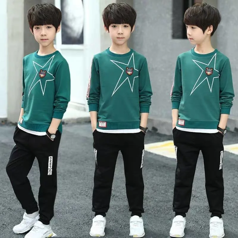 

Boys' Set 2023 New Summer Children's Medium to Large Children's Wear Boys' Handsome Spring and Autumn Foreign Style Comfortable