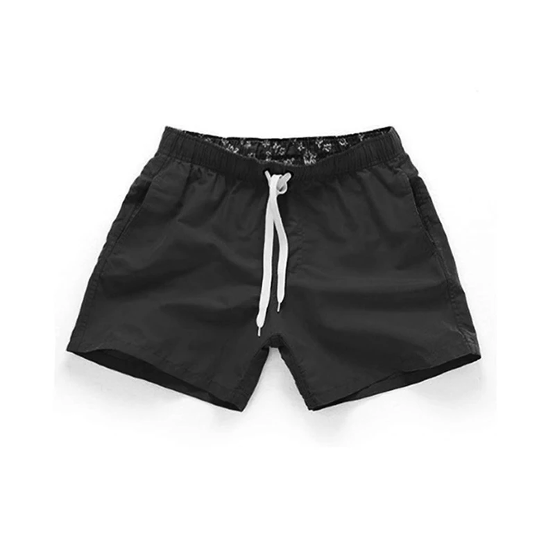 Male Drawstring Shorts Summer Men's Shorts Casual Mid Waist Beach Shorts Solid Straight Short Four Colors S-2XL