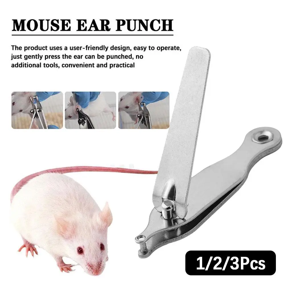 

1PCS Professional Rodent Pet Mouse Rat Hole Punch Lab Experiment Ear Mark Plier 2mm Stainless Steel Hamster Marking Supplies