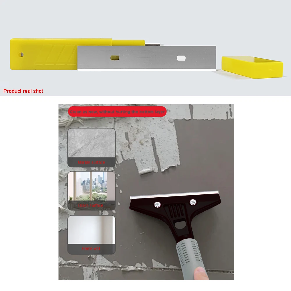 20 Stück Schaber-Klingen Werkzeug für Küche, Glas, Keramikfliesen, Reiniger für Wand und Boden, Farbentfernungs-Messer 10x1,8cm – Detail 6