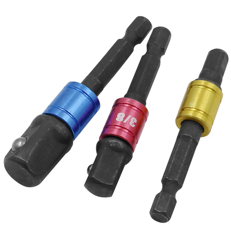 Description Picture 5 of itemSocket Adapter Impact Grade CR-V 1/4" 3/8" 1/2" Hex Shank Bit Square Power Drill Sockets Bit Set Driver Wrench Sleeve Extension
