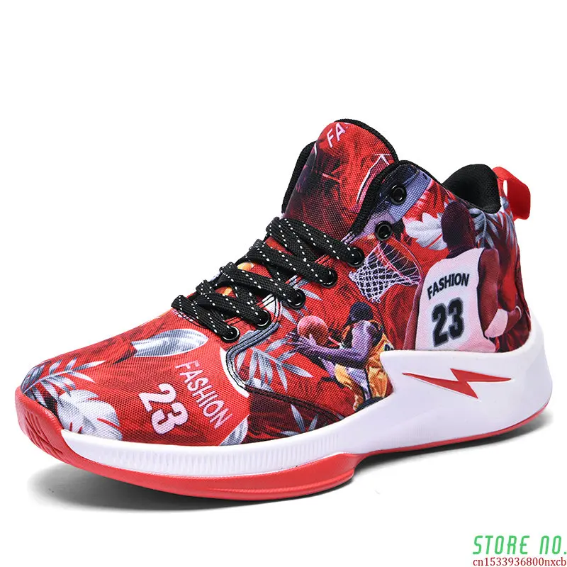

High-top Big Size Basketball Shoes Men Outdoor Sneakers Men Wear Resistant Cushioning Shoes Breathable Sport Shoes Unisex
