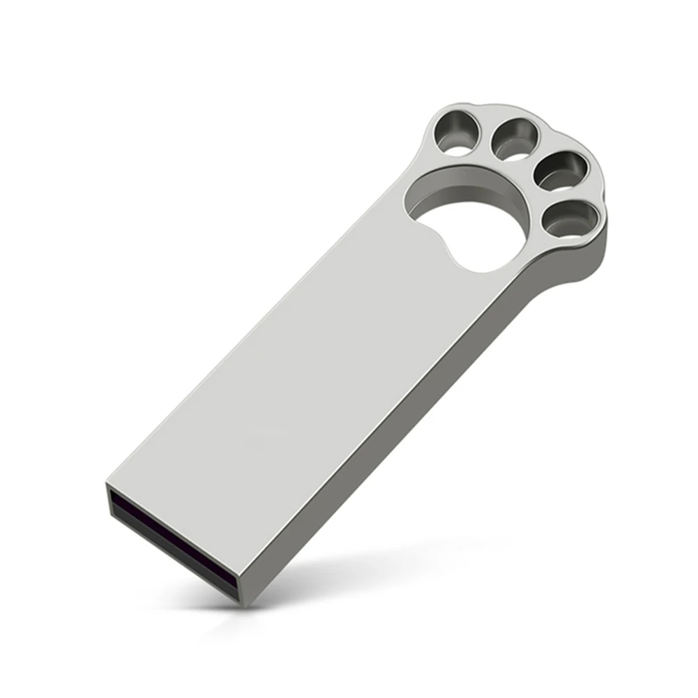 USB Flash Drive Cat Paw USB 2.0 Pendrive Zinc Alloy Jump Drive with Keyhain Hole
