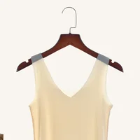 Jupon complet sans couture pour femmes, sous-jupe, grande taille, Sexy, col en V, sans manches, soie glacée, Ultra fin, robes complètes pour femmes 4