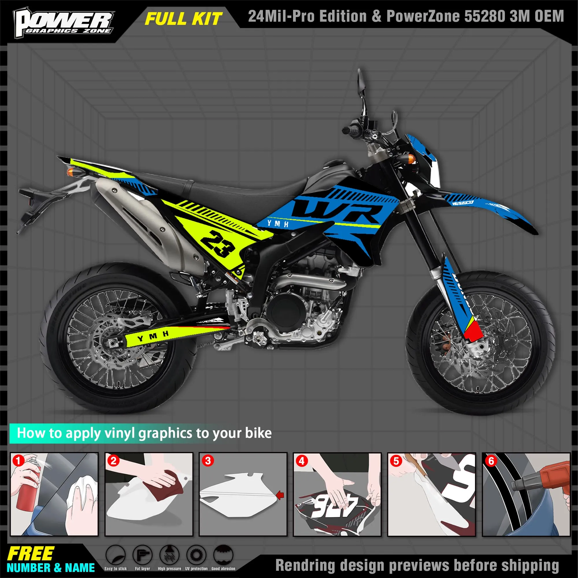 PowerZone-   ׷  Į 3M ƼĿ ŰƮ, ߸ 2008-2020 WR250R 002