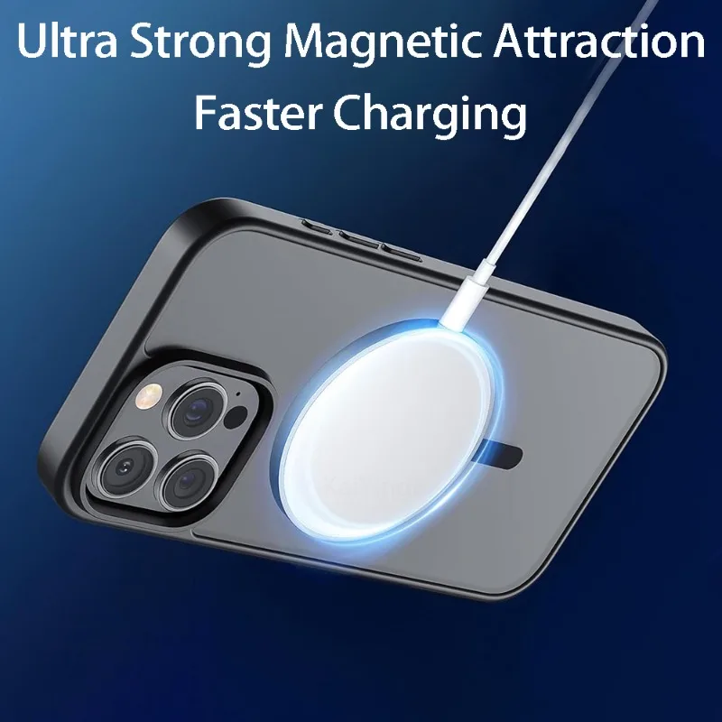 Matte Transparent Acrylic Phone Case with Magnetic Hard Cover