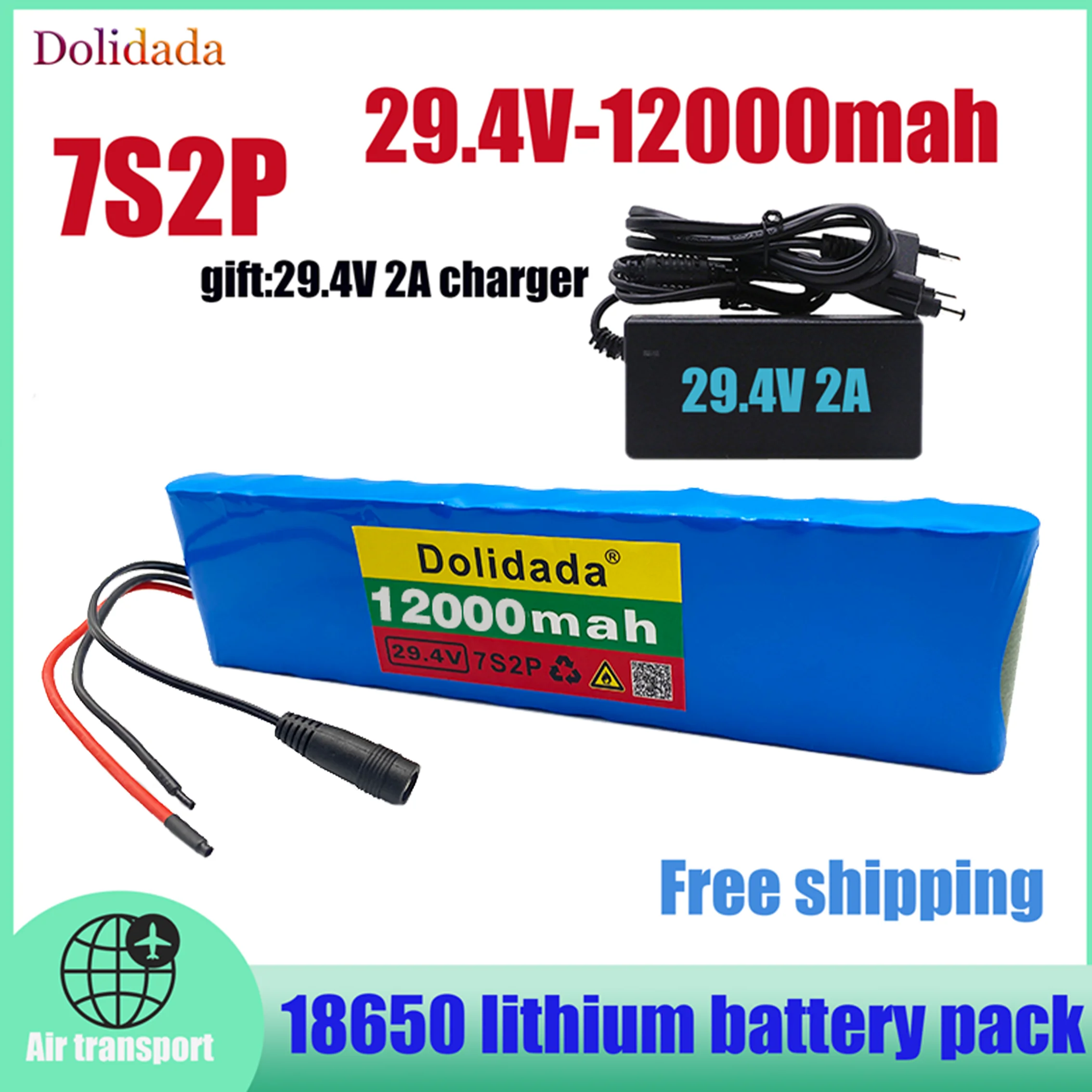24v 7S2P 12ah lithium ion battery 7s2p 12000mah 15A BMS pack for wheelchair motor kit electric power+Charger | Электроника