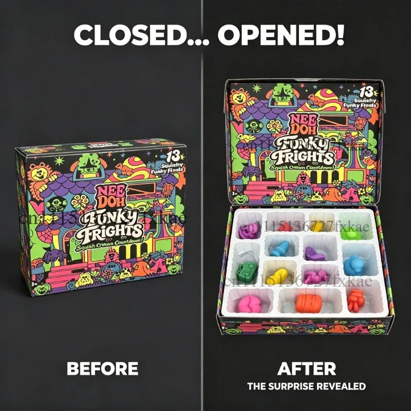NeeDoh 2026 Calendar Halloween Advent Calendar 24 Days, Spooky Squishy Slow Rise Stress Relief Toys Countdown Gift Box