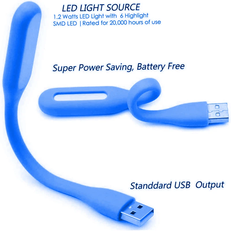 Mini USB Light for Keyboard, Flexible USB Laptop Light, Adjustable USB Lamp  for Notebook Computer(Gooseneck Structure, LED Lighting Source, 10-Pack)