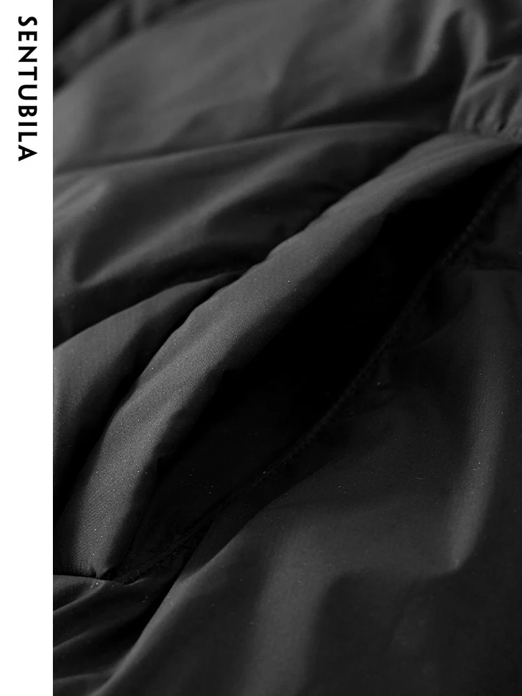 SENTUBILA Women's Winter 90 White Duck Down Jacket Loose Warm Puffer Coat Lady Simple Black New Outwear Woman Clothing W34Y49752