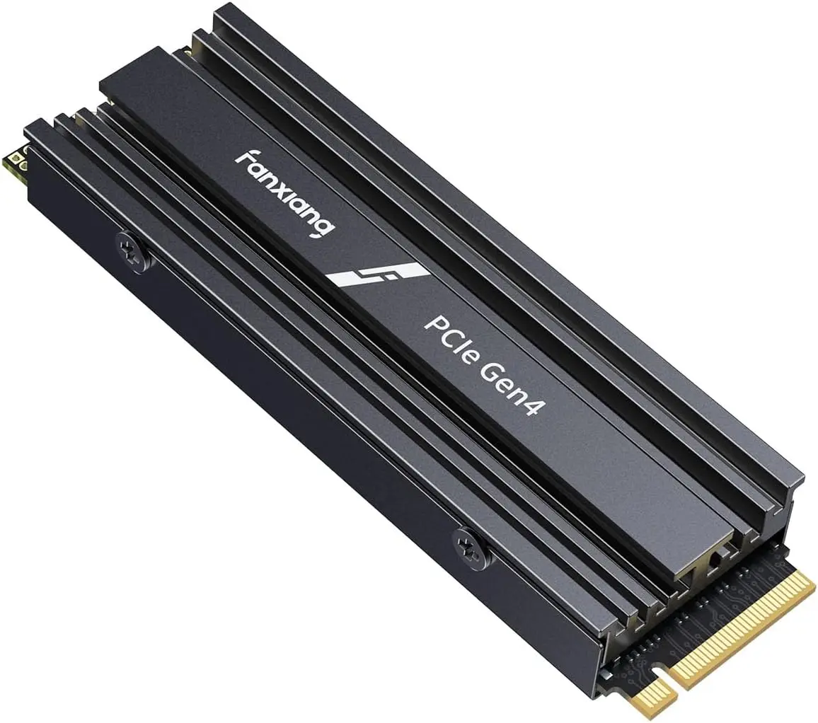 NVMe M.2 SSD with heatsink installed on motherboard for gaming PC upgrade
