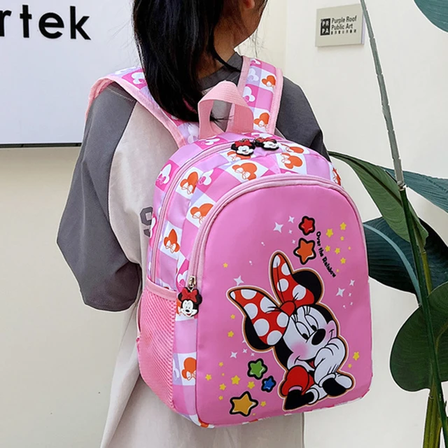 Mochila De felpa para bebé de 2 a 7 años, bolso escolar para niñas, rosa,  Mickey, Minnie, dibujos animados, bonita bolsa de viaje para guardería -  AliExpress