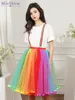 MisShow Women Rainbow Tutu Short Skirt 5 Layers Soft Tulle Pettiskirt Girls Christmas Halloween Cosplay Costumes Mesh Skirts 1