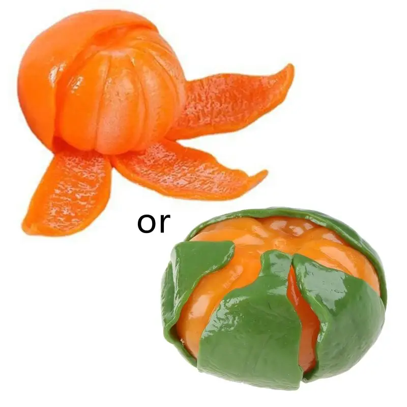 Sensory Trick Toy Miniature Novelty Toy Squeeze Squishy Orange Peel Pinch Ball