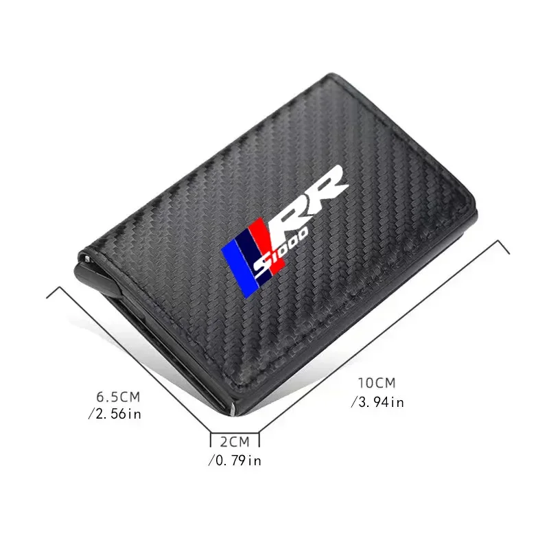 남성용 탄소 섬유 신용카드 홀더 지갑, Rfid 블랙 매직 트라이폴드 가죽, BMW S 1000R S 1000RR M1000RR 2019-2023 2024