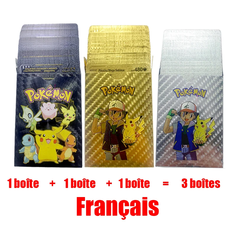 thumbnail image 1 of 165Pcs Gold Foil Card VSTAR VMAX EX GX Cards English French German Spanish Charizard Pikachu Arceus Silver Cards, 1 of 5