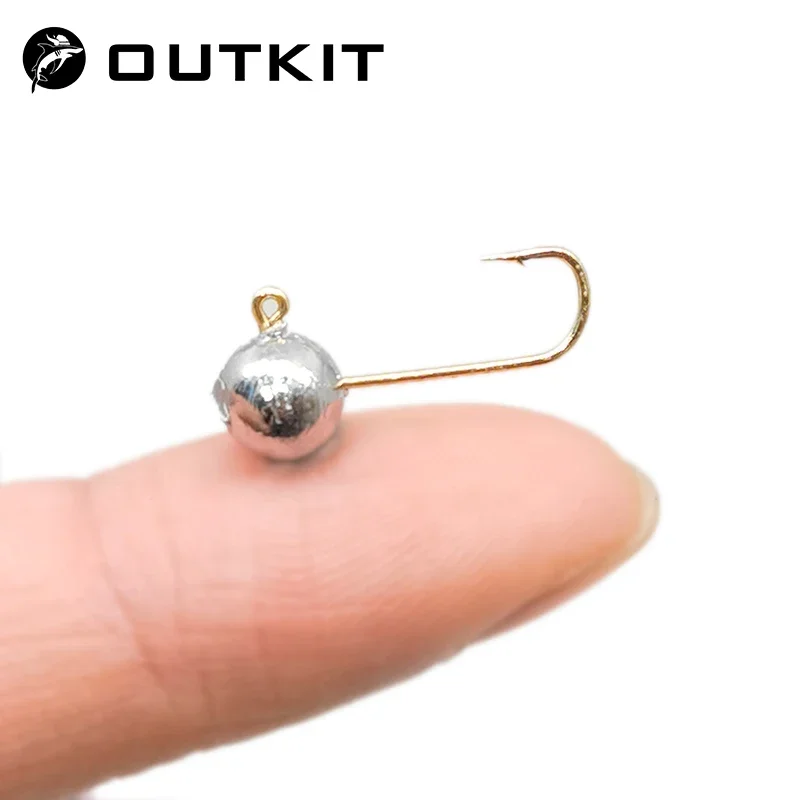 Hameçons OUTKIT 10pcs jig head mini pour truite et rockfish avec tête exposée et ardillon