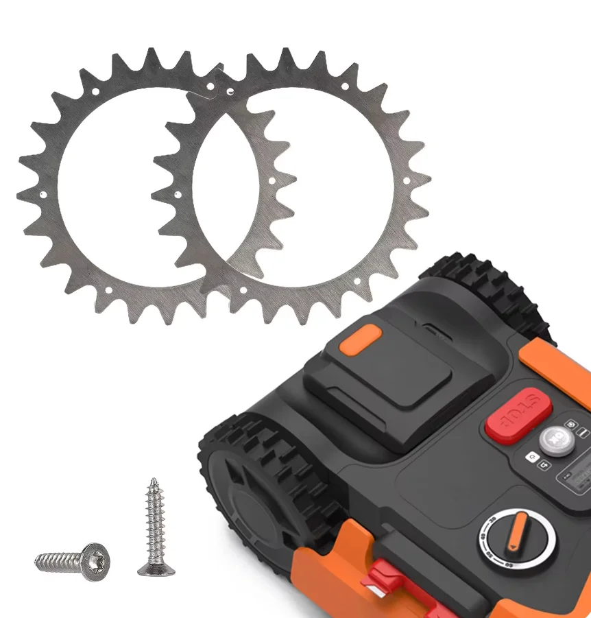 Edelstahl Spikes für alle Worx Landroid S, M und Plus Modelle – 2 mm Edelstahl Traktionsspikes (⌀211mm) – Mähroboter Zubehör inkl. 12 Edelstahlschrauben – entgratet und poliert von ROBO CLAWS