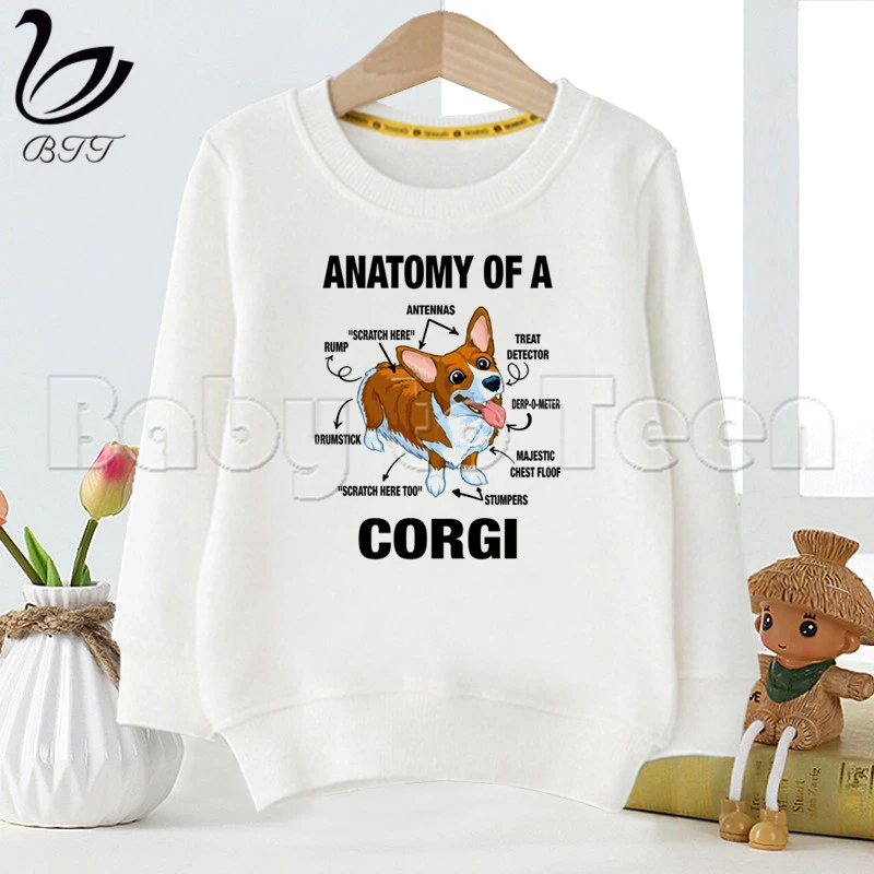 Corgi Funny Printing Hoodies Cartoon Stranger Things Sweatshirts Children Cute Baby Top for Teen Girls,Drop Ship best hoodie for boy