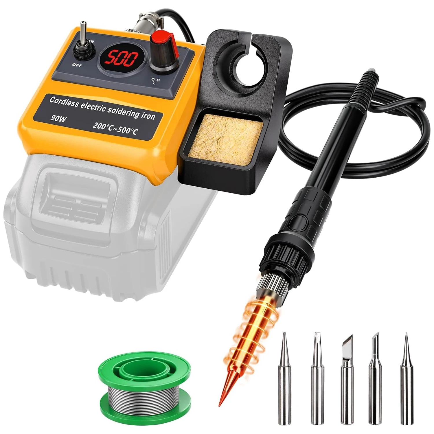 NOVO Ferro de Solda Sem Fio para Bateria Dewalt 20V, Kit de Estação de Solda de 90W com 5 Pontas, Soldagem DIY. (Apenas Ferramenta)