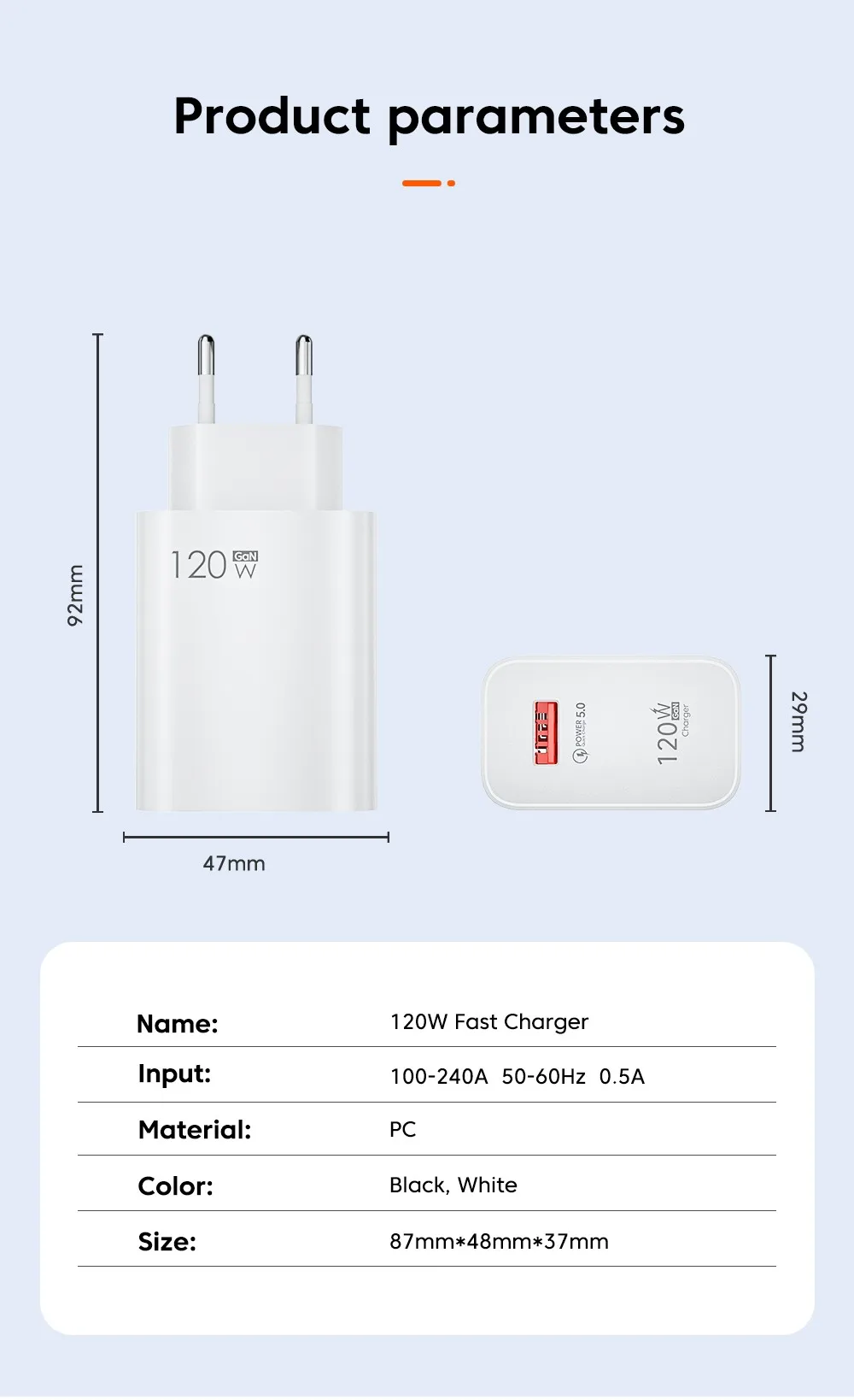 Olaf 120W USB Charger Power Adapter Fast Charging 6A Type C Cable For Huawei Samsung Xiaomi Quick Charge 3.0 Chargeur USB C Cord