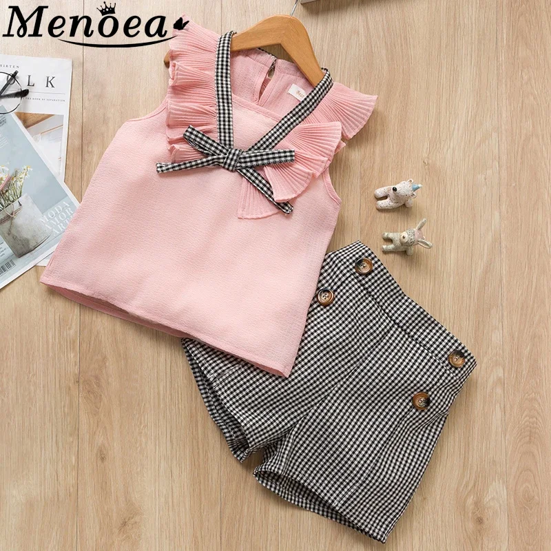 Girls Clothing Sets Summer Children's Clothes Cute Dots Lace + Bow Short Pants 2pc Suits Kids Outfits kids clothing set girls clothing set