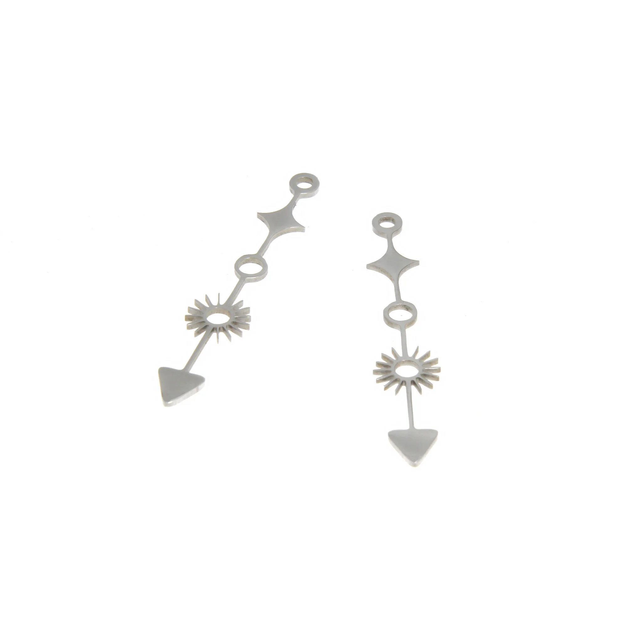 

5pcs/lot Sun and Star Arrow Stick charm Sun and Star Drop Earring Stainless steel pendant DIY jewelry 45x8mm