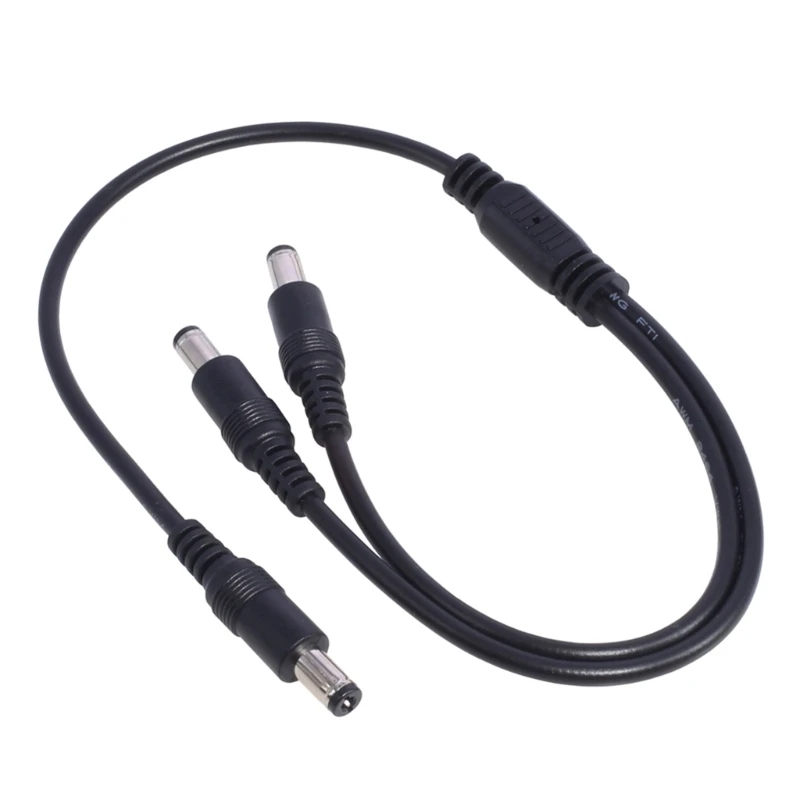 40cm DC Y Splitter Power Cable 18AWG 5.5x2.1mm Male to Dual 5.5x2.1mm Male Supply Splitter Cable for LED Light Bar Camera