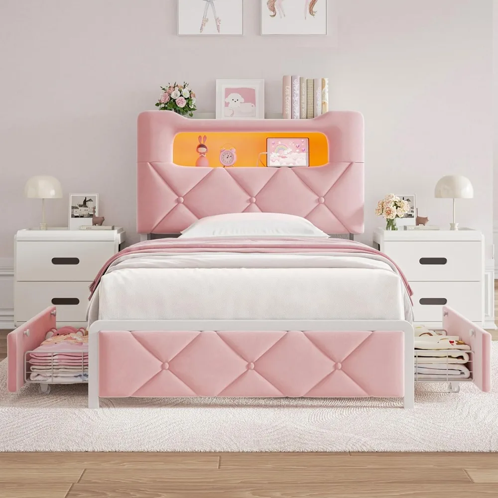 LED Twin Storage Bed 3