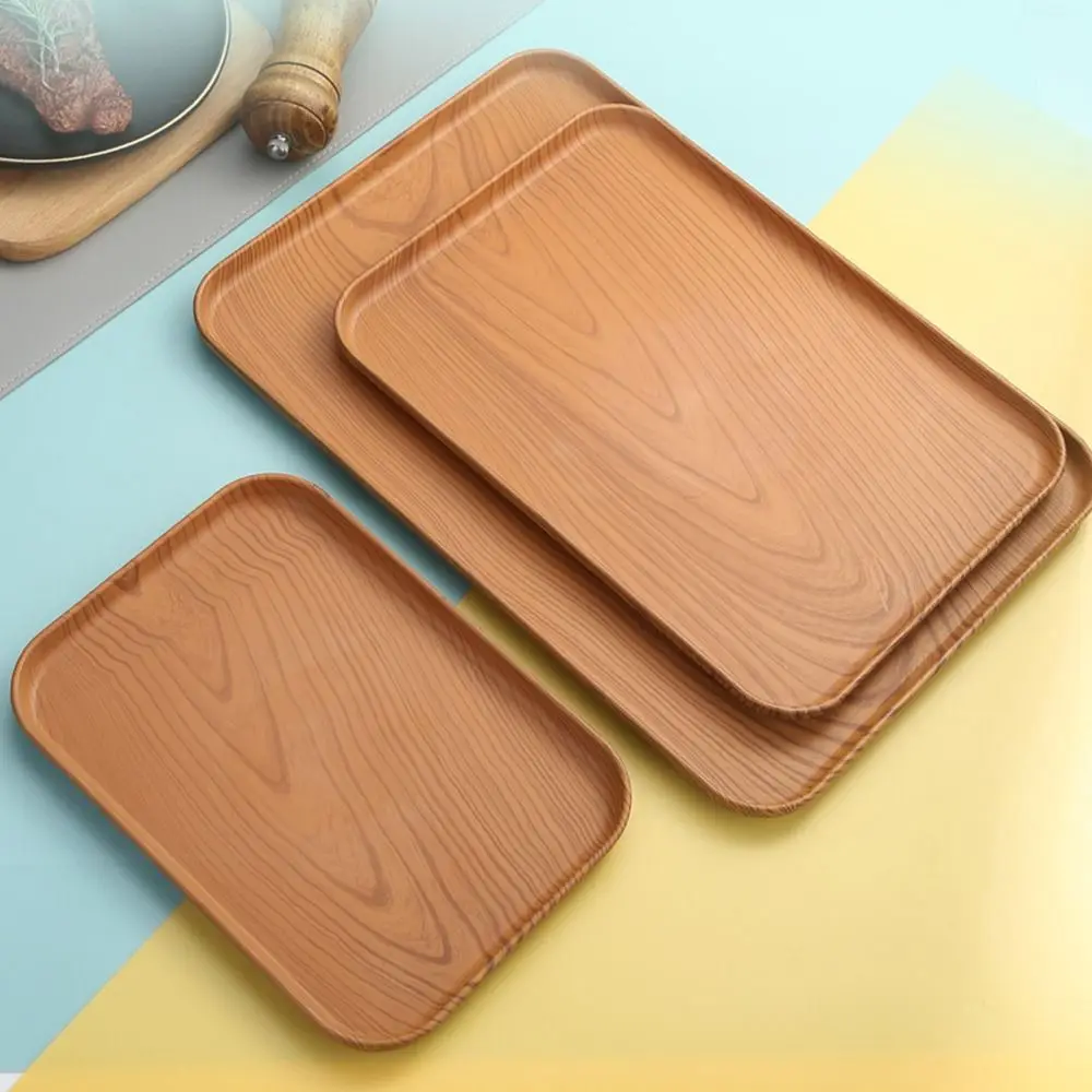 Nordic PP Pallet Plastic Tray Food Bread Pan Rectangular Storage Household Kitchen Supplies Hotel Service Tray Dessert 3