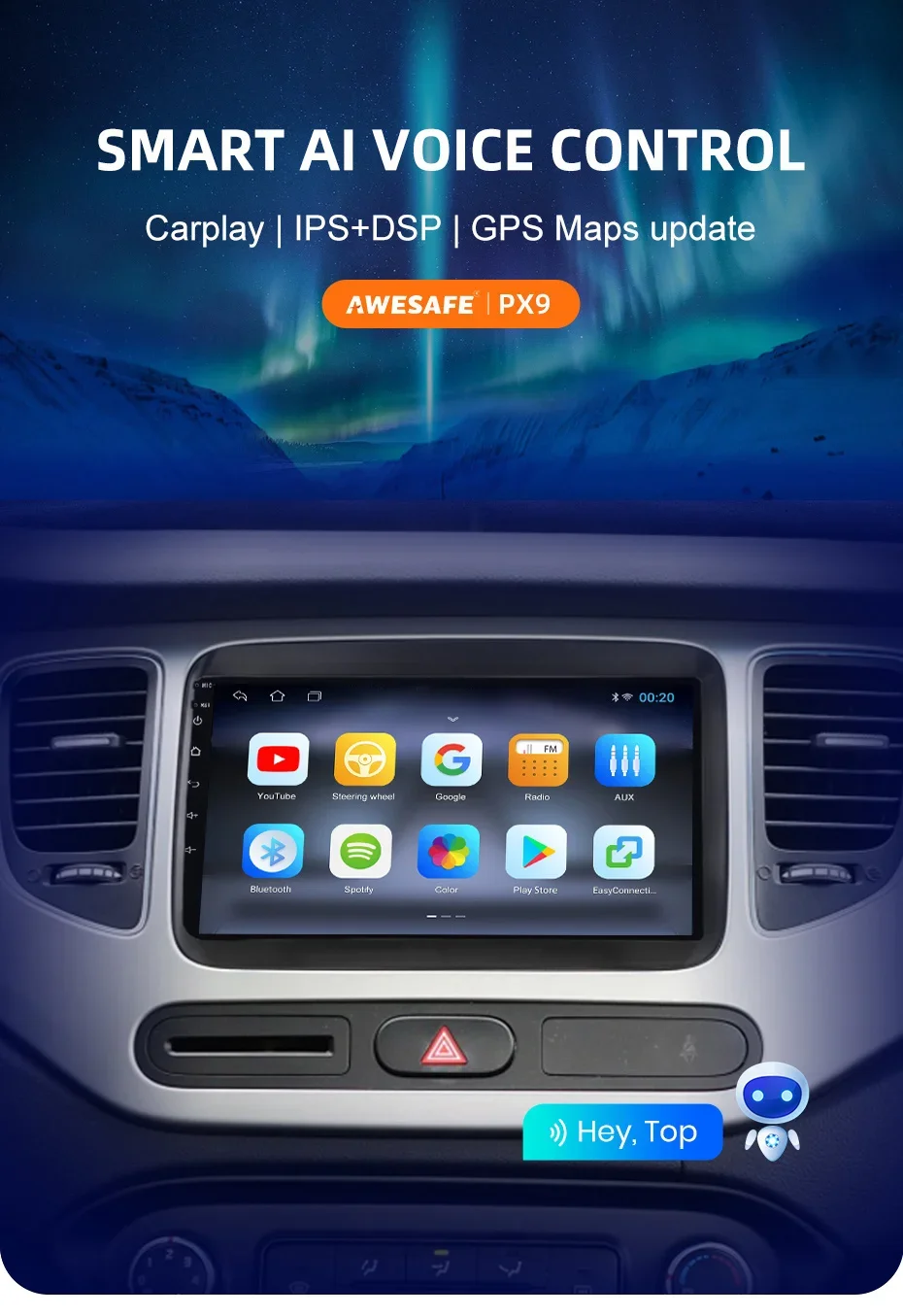 Für Kia Carens 2013-2018 Drahtlose CarPlay für Apple Android Auto Auto Radio GPS IPS RDS FM WiFi BT 4G 8Core Multimedia Stereo – Detail 2