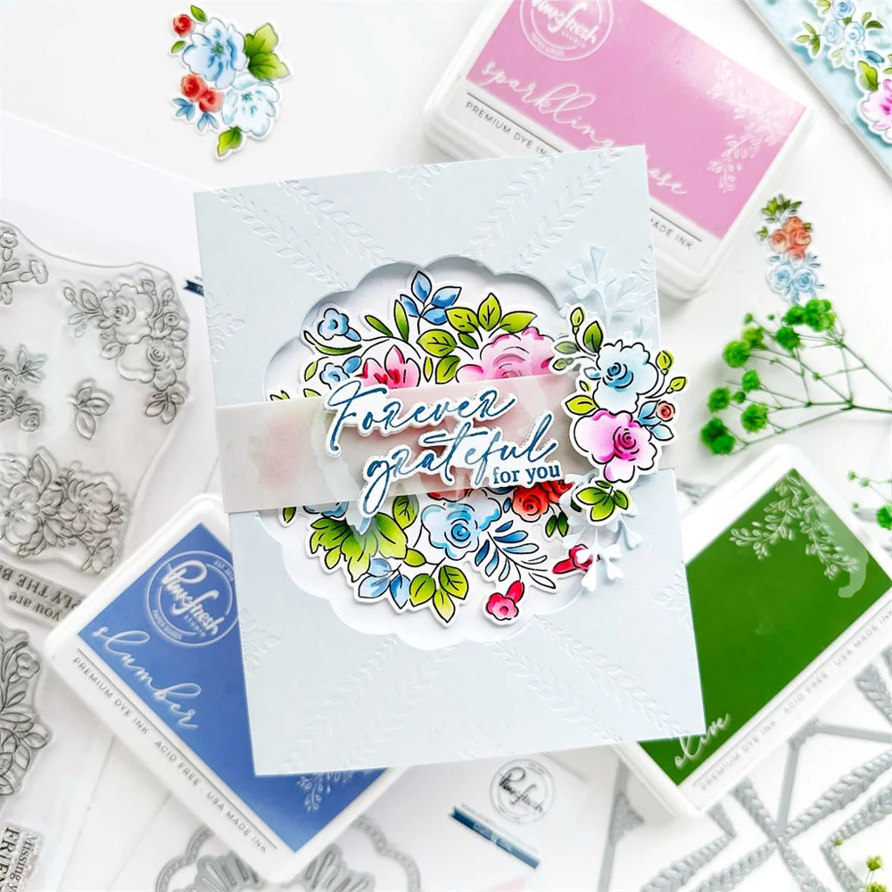 Blooming Grace Friends Metal Cutting Dies Stamps Stencil for Washi Tape Scrapbook Diary Decoration Embossing Template