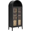 Modway Nolan Modern Farmhouse 71" Tall Arched Storage Display Cabinet in Black Oak Wood Grain 1