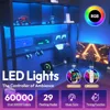 L Shaped Desk with Pegboard and Drawers, Reversible 67” Gaming Desk with RGB Light and Power Outlet, Computer Corner Desk with 4
